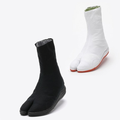 Japanese Tabi Boots Ninja Shoes Marugo "Sports Jog" Black White Free tracking 